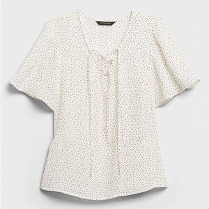 White Polka Dot Women's Top